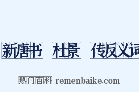 新唐书·杜景佺传反义词是什么意思的图片